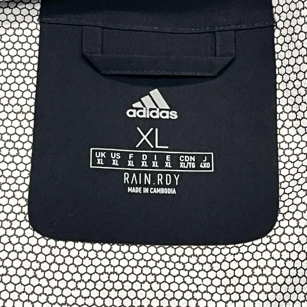 Adidas Golf Rain Rdy Waterproof Jacket Mens XL Black White Full‎ Zip Golf Active